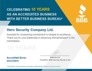 Hero Security BBB 10 Years Certificate-v2