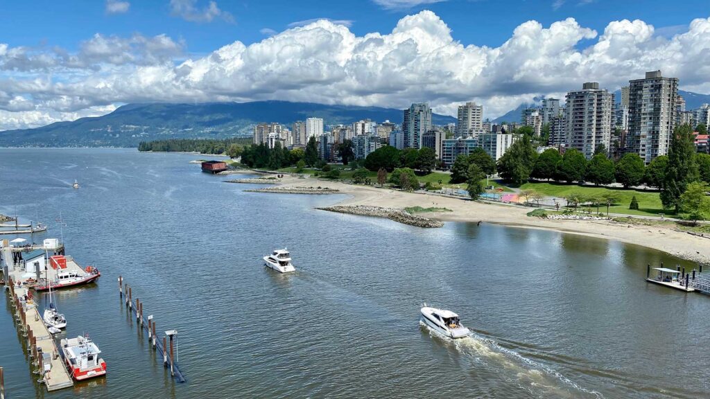 vancouver waterfront with boats on the water